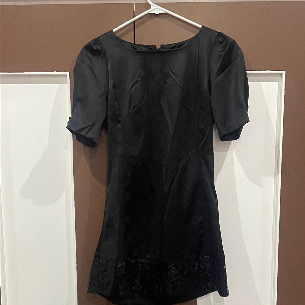 Elegant Black Satin Dress
